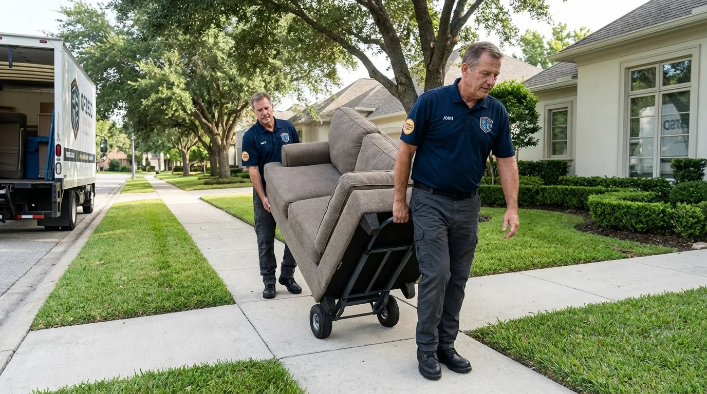 Local residential moving crew loading furniture in Wright, WY